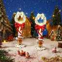 Amyhill 2 Pcs Christmas Lighted Table Decorations 5.3" Resin Gingerbread Figurine Table Centerpiece with Light Streetlights Battery Operated Mini Street Statue for Xmas Micro Landscape Garden