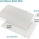JUERLEN 2 Pack Diatomaceous Earth Shower Mat, Stone Bath Mat, Nonslip Super Absorbent Fast-Drying Hard Bath Mat for Bathroom Shower Floor, 24 x 16 inch, Pallid Wave Design