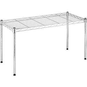 Whitmor Wire Shelving Unit, Metal Storage Shelves, Durable Heavy Duty Shelf, Easy Assembly for Pantry, Kitchen, Garage, Plant, 14" x 30" x 15" (Chrome)