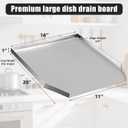 FillTouch Stainless Steel Dish Drain Rack with End Opening, Kitchen Drainboard, Rustproof Utensil Drying Rack for Sink Countertop