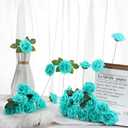 Syhood Artificial Foam Rose Flowers Vintage Fake Roses DIY Bouquets with Leaves and Stems for Wedding Bridal Shower Party Centerpieces Home Romantic Decor(Turquoise,25 Pieces)