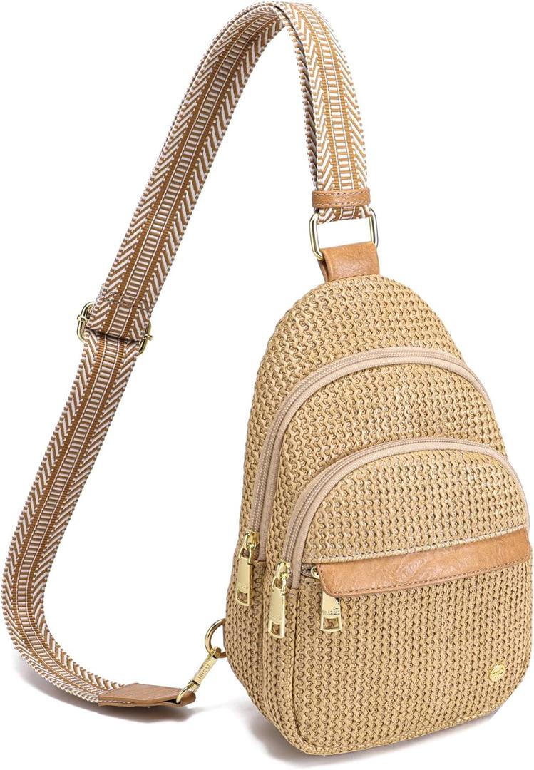 RFID Straw Summer Purses for Women 2025 Woven Sling Bag Fanny Packs Cross body for Everyday Beach Travel Vacation Essentials (Weaving Khaki Color) RFID Straw Summer Purses for Women 2025 Woven Sling Bag Fanny Packs Cross body for Everyday Beach Travel Vacation Essentials (Weaving Khaki Color)