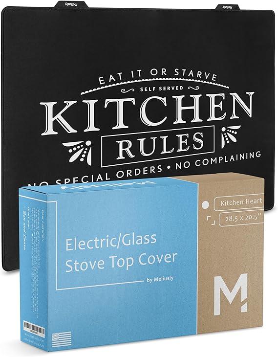 Premium Electric Stove Top Cover (20.5x28.5) Stovetop Covers for Electric, Foldable Decorative Protector Mat for Ceramic Cooktops by Meliusly