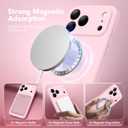 Magnetic for iPhone 17 Pro Max Case, Compatible with MagSafe, [Full Camera Protection][Screen Protector] Silicone Shockproof Protective Phone Case for iPhone 17 Pro Max 6.9", Chalk Pink