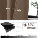 Gwine Brown Blackout Curtains for Bedroom 84 inches Long 2 Panels Set, Solid Noise Reducing Thermal Insulated Blackout Curtains for Living Room with Rod Pocket, Each 50" Wx84 L