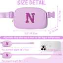 6 7 8 9 10 11 12 Year Old Girl Gifts Personalized Birthday Gifts for Her Sister Daughter Initial Crossbody Bag Fanny Pack Purse for Teen Girl Gifts Trendy Stuff Preppy Stuff (Lavender-N)