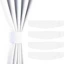 NICETOWN Magnetic Curtain Tiebacks - Modern Unique Upgraded Design Decorative Drape Tie Backs Holder for Window Draperies, No Tools Required (White, 15 X 4 Inches)