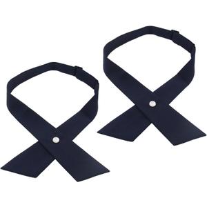 Criss Cross Bow Tie, Girls Uniform Tie, Navy Cross Tie for Girls, Solid Color School Ties for Boys Women (Navy Blue*2)