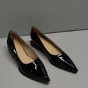 Loafers for Women Patent Leather Closed Pointed Toe Chunky Low Heels Pumps Block Heels Dress Casual Comfortable Shoes for Work Wedding (8)