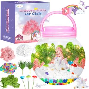 HONGID Unicorn Terrarium Crafts Kit for Girls - Unicorn Craft Kit for Kids,Unicorn Toys for Girls,Kids Christmas Girls Gifts for Teen Girls Age 3+
