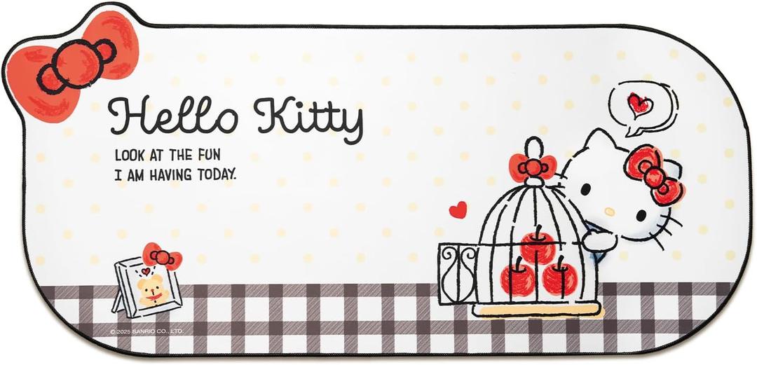 Kuitmor Kawaii Anime Cat Mouse Pad, Non-Slip Waterproof Desk Mat for Keyboard, Durable Large Extended Mouse Pad with Bowknot Shape Edge for Office Gaming - HLK, 32.3L x 15.5W inches