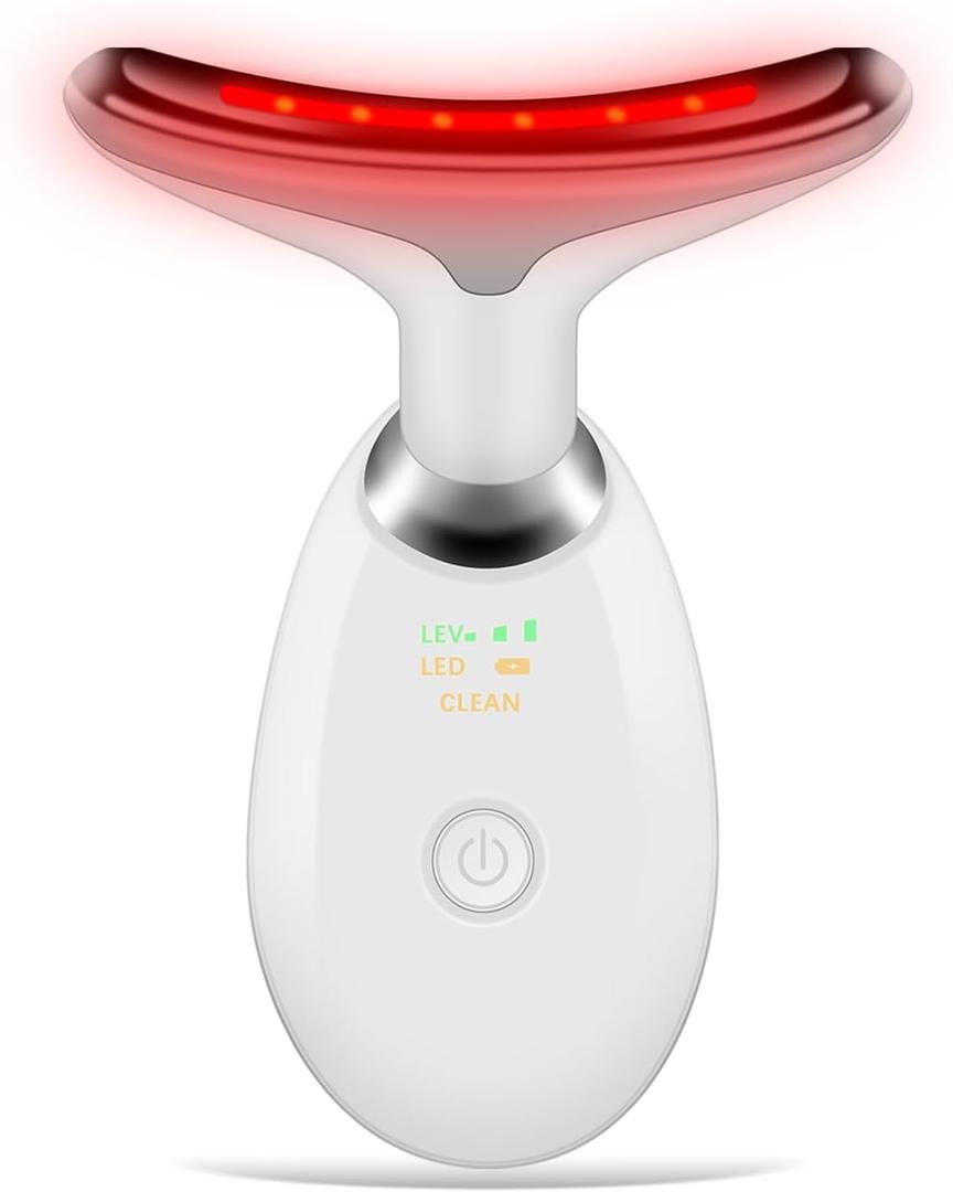 Face and Neck Massager Tools, Portable Facial Beauty Device,Facial Massager with 7 Color LED Lights for Skin Care