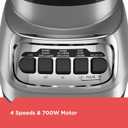 BLACK+DECKER PowerCrush Multi-Function Blender with 6-Cup Glass Jar, 4 Speed Settings, Silver