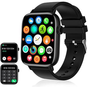 Smart Watch for Men - 1.90" HD Touch Screen Smartwatch, Bluetooth Call, Fitness Tracker with 120+ Sport Modes, Heart Rate & Sleep Monitor, IP68 Waterproof Smart Watches for Android & iPhone, Black