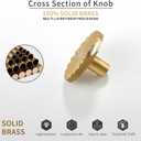 Solid Brass Cabinet Knobs 10 Pack Brushed Gold Drawer Pulls for Kitchen, Closet, Dresser & Bathroom, Decorative Round Hardware for Furniture & Cabinets with Screws Included