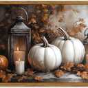 Framed Vintage Fall Pumpkin Canvas Wall Art, Rustic Farmhouse Autumn Paintings Wall Decor, Thanksgiving Pumpkins Pictures Prints Aesthetic Home Decor for Living Room Kitchen Office 16×24 inch