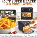 Elite Gourmet Compact 8.5Qt Air Fryer Oven Mini Countertop Air Fryer with Adjustable Time & Temperature Controls, 800W, Includes Air Fry Basket, Bake Pan & Recipes, Black, 8.5 Quart