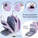 RUVALINO Diaper Bag Backpack, Multifunction Travel Pack Maternity Baby Changing Bags, Large Capacity, Waterproof, Taro Purple, 11.8x7.8x16.5 Inch