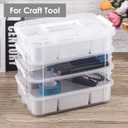 CraftGenes Craft Organizers and Storage, 10QT 4-Layer Durable Sewing Organizer for Sewing Supplies with 2 Removable Trays, DIY Kit Container for Seasonal Decor, Tool, Scrapbook and Art Supplies