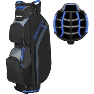 Cart Golf Bag 15 Way Organizer Divider Top Golf Club Bags Lightweight Golf Cart Bags for Men Women with Cooler, Rain Cover