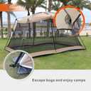 Screen House 13x9 Ft Canopy Tent Sun Shade Shelter Perfect for Outdoor Activities, Khaki