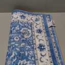 Smiry Floral Area Rug, 2x3 Vintage Print Pattern, Machine Washable Non-Slip Floor Carpet, Low Pile Throw Rugs for Living Room, Bedroom, Dining Room, Laundry Indoor Home Decor, Blue
