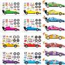 24 Sheets Car Stickers for Kids, Make Your Own Cars Stickers, Race Car Party Favors, Birthday Party Decorations, and DIY Crafts