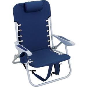 RIO Gear Beach Lace-Up Suspension Folding Beach Chair, Navy , 44.7" x 25.5" x 26.5"