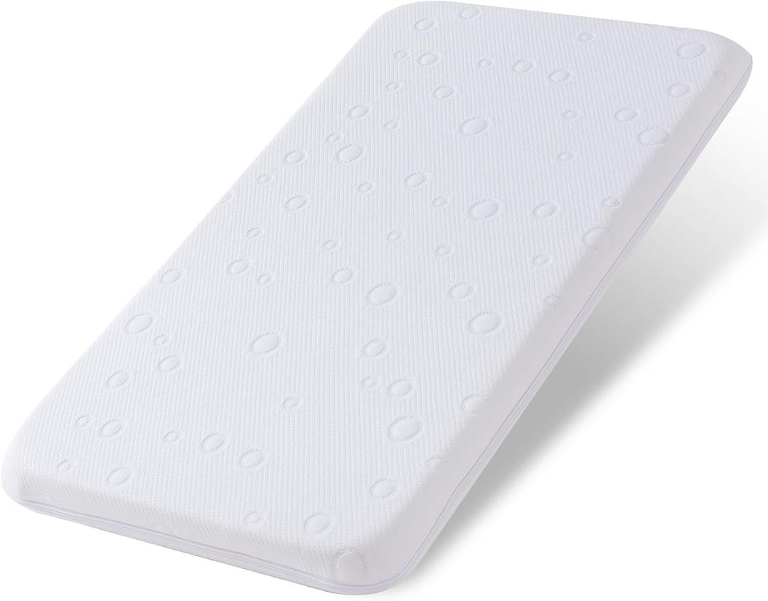 Baby Bassinet Mattress Topper, 35" x 20" x 2" Dual Sided Gel Memory Foam Mattress with Breathable Removable Soft Cover Fit for Yamesmile/Bellababy/AMKE/ANGELBLISS Baby Bassinet