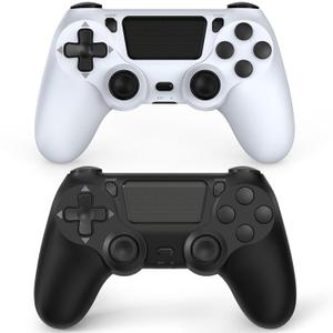 Wuthur 2 Pack Wireless Controller Compatible with PS4 / Pro/Slim (White)