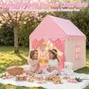 Kids Tent for Grils Indoor: with Mat, Star Lights - Pink Play Tents for Kids Indoor Playhouse - Princess Tent for Playroom Gift for Girls Birthday (Pink W/Cloth)