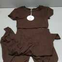 ANRABESS Lounge Sets for Women 2 Piece Foldover Yoga Flare Leggings Pants Crop Tops Casual Y2K Outfits Matching Tracksuit Set (Small, Brown)