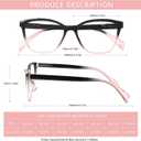 4 Pack Progressive Multifocus Reading Glasses for Women Men Blue Light Blocking Readers with Spring Hinge, 1.0 x