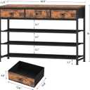 usikey 4 Tier Shoe Rack with 3 Drawers & 3 Oxford Fabric Shelves, Holds 15-18 Pairs, Metal Shoe Storage with Wood Top, Shoe Organizer for Entryway, Closet, Apartment, Rustic Brown UNYXJX022F