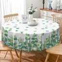 Spring Summer Round Tablecloth 36 Inch Watercolor Sage Green Eucalyptus Leaves Circle Table Cloth Washable Polyester Fabric Table Cover for Kitchen Dining Room Indoor Outdoor Home Decor