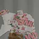 Lincia 120 Pcs Pink Christmas Tag Winter Paper Gift Tags Christmas Hanging Tags Labels with String for Holiday Party Wrapping Xmas Decor, 10 Styles(Cute Style)