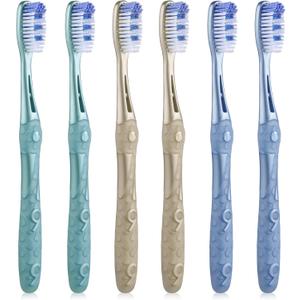 Medium Toothbrushes for Adults, Whitening Toothbrush with Spiral Medium Bristles for Smoke Tea Coffee Stain, Deep Plaque Removal, Rounded Bristle Tips for Gentle Cleaning