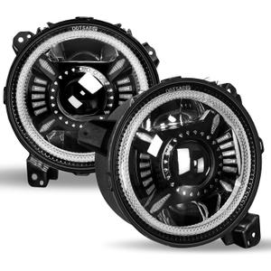 UNI-SHINE 2 Pack 9 Inch LED Headlights Compatible with Jeep Wrangler JL/JLU 2018-2026, Gladiator JT 2019-2026 DRL and Turn Signal, High/Low Beam Halo Lights DOT Approved