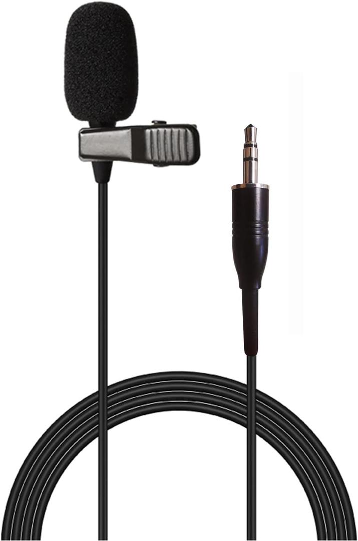 Pro Lavalier Microphone Lapel Microphone 3.5mm (1/8'') TRS Unidirectional Condenser Mic for PC Camera Voice Amplifier Wireless Transmitter, Ideal for Lectures, Podcasts