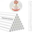 100PCS 9.5 Inch White Plastic Cake Dowel Rods for Tiered Cake Construction and Stacking Supporting Round Dowels Straws with 0.4 Inch Diameter