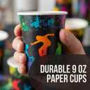 Fun Express Skateboard Party Kick Flip Disposable Paper Cups, 9 oz | 8 Count