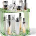 Bathroom Counter Organizer Cosmetics Skincare Organizers Skincare Makeup Organizer Countertop Holder for Perfume-2 Tier-Green (11" x 5.9" x 10.6")