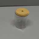 4 Pack Qtip Holder Dispenser with Bamboo Lids - 10 oz Clear Plastic Apothecary Jar Containers for Vanity Makeup Organizer Storage - Bathroom Accessories Set for Cotton Swab, Ball, Pads, Floss