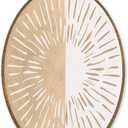 LKETW Boho Abstract Sunshine Oval Wall Art Decor, Neutral Abstract Minimalist Sunshine Oval Canvas Hanging Decor, Boho Wall Decorations for Home Bedroom Living Room, 8.6x11.4 Inch