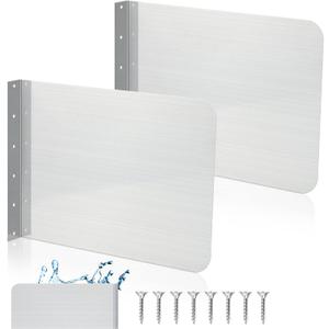 Therwen 2 Pcs Stainless Steel Side Splash Guard for Kitchen Sink 17 x 12 Inch Wall Mount Guard with Screws Commercial Restaurant Bar Hand Wash Sink and Compartment Prep Splash Protector Supply
