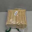 Handmade Rattan Doll House Rattan House Shape Shoulder Bag Wicker Basket with Lid Mouse in a Box Storage BasketDecorative Hand Woven Shelf Organizer Woven Handcrafted Artwork Gift (Pink)