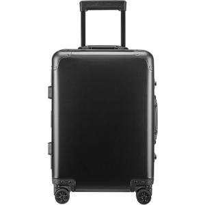 YUEMAI Aluminum Alloy Luggage Hard Shell Carry-Ons with Spinner Wheels, Zipperless & Lightweight Suitcases for Travel with Tsa Lock (20", Black)