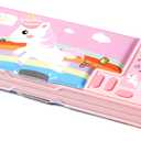 Pop Up Multifunction Pencil Case, Cute Cartoon Pen Box Organizer Stationery with Calculators, Sharpener, Schedule, School Supplies, Best Birthday Gifts for Kids Teens (Pink)