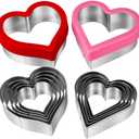 Heart Cookie Cutter Set, 12 Pieces Metal Cookie Cutters Shape for Valentines Day, Heart Shaped Cookie Cutter Set for Fondant, Pastries, Fruit and Cakes