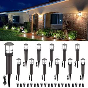 VOLISUN Outdoor LED Landscape Lighting, 12-Pack 3W 12V Low Voltage Pathway Lights, Outdoor Waterproof Garden Lights, Aluminum Housing ETL Listed, CRI 90+, 5000K Cool White for Driveway Sidewalk